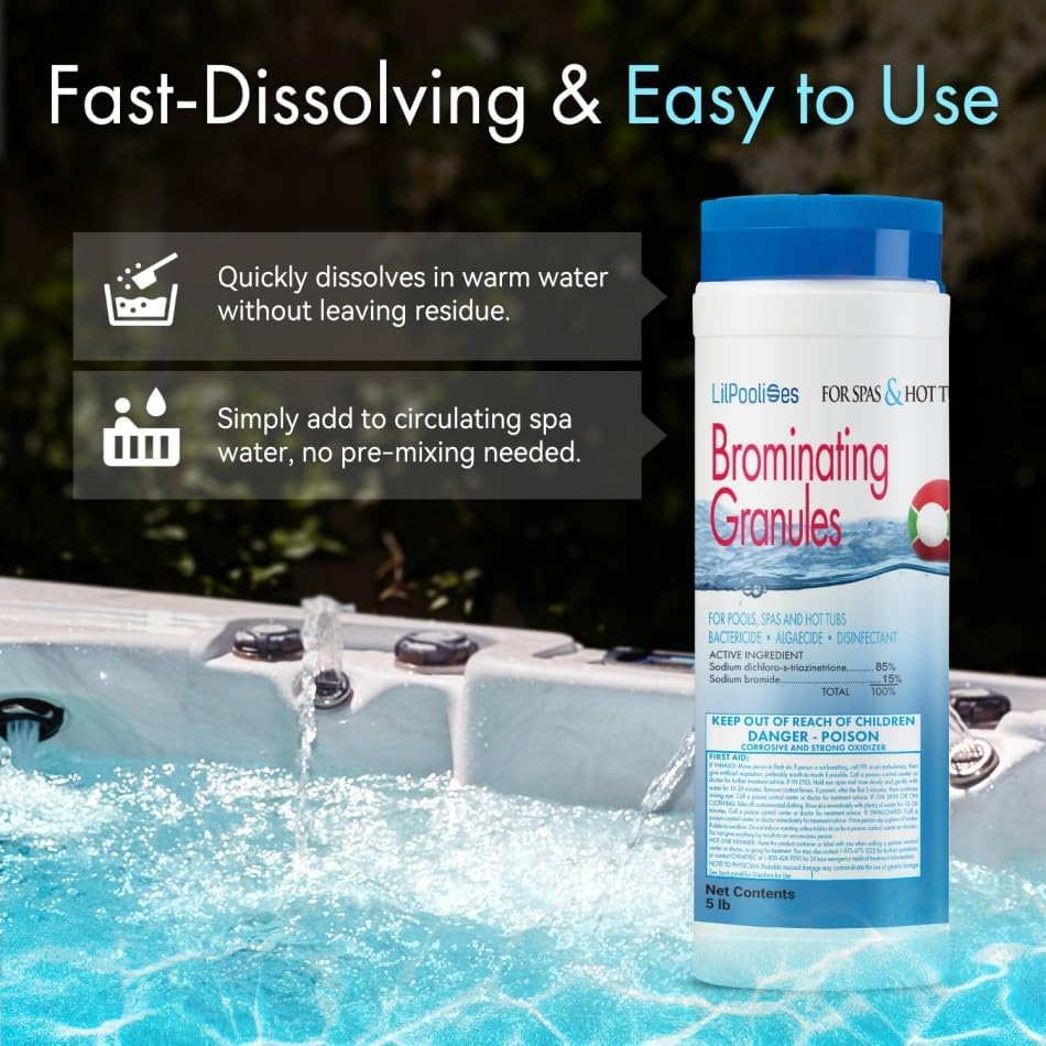 Miniatura 3 de Gránulos de bromación para jacuzzis y spas - Concentrado de bromación de disolución rápida, desinfectante de spa de bajo olor, restaura la claridad,