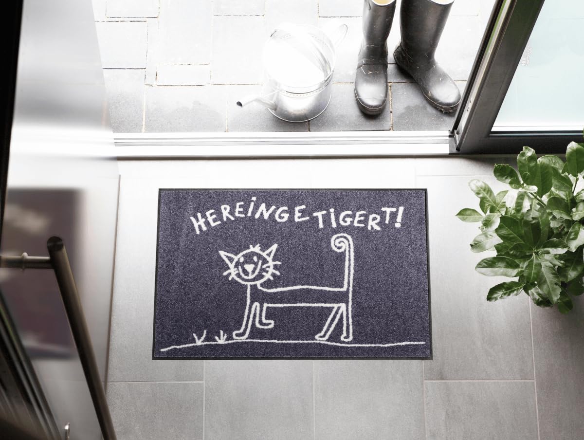 Salonloewe Fußmatte waschbar Hereingetigert 50x75 cm SLD1371-050X077