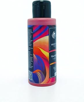 Multi-Surface Hibrit Akrilik Boya, 120ml, Su Bazlı, Ahşap Cam Seramik Metal Kumaş Plastik için (Mercan Kırmızı)