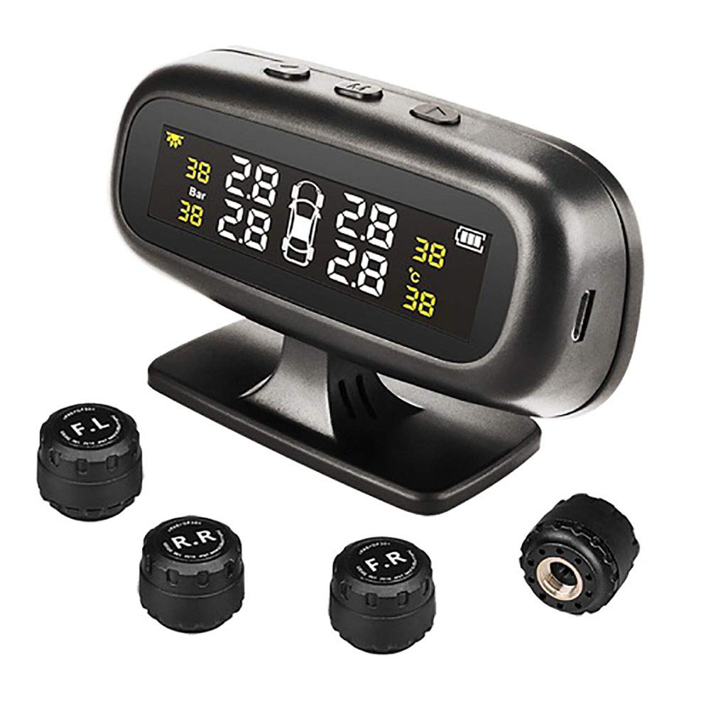 TPMS Układ Słoneczny Monitorowania Ciśnienia w oponach 4 Czujniki w czasie rzeczywistym Wyświetlacz ciśnienia i temperatury dla samochodu VHR MPV Minibus Wagon