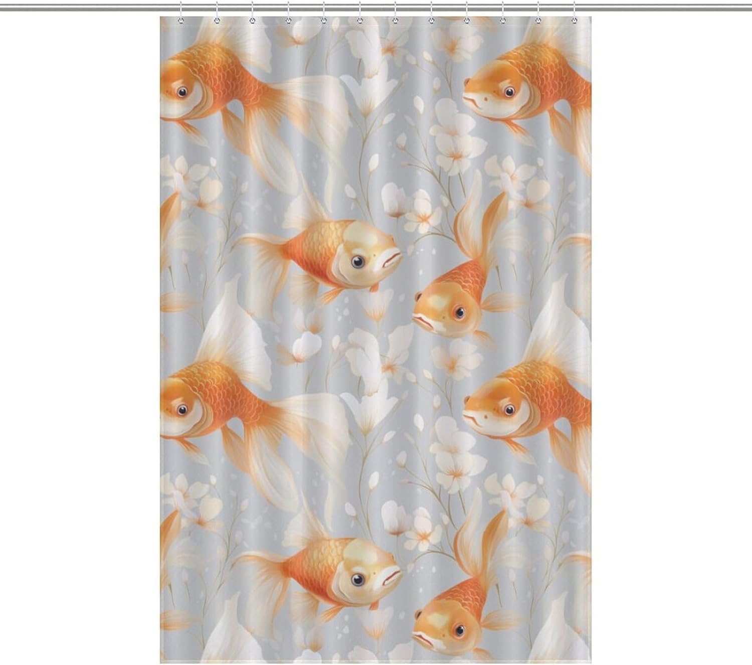 Japanese Fish with Bubble Eye Funny Shower Curtains Washable Bath Curtain Liner with Hooks for Bathroom Bath Tubs