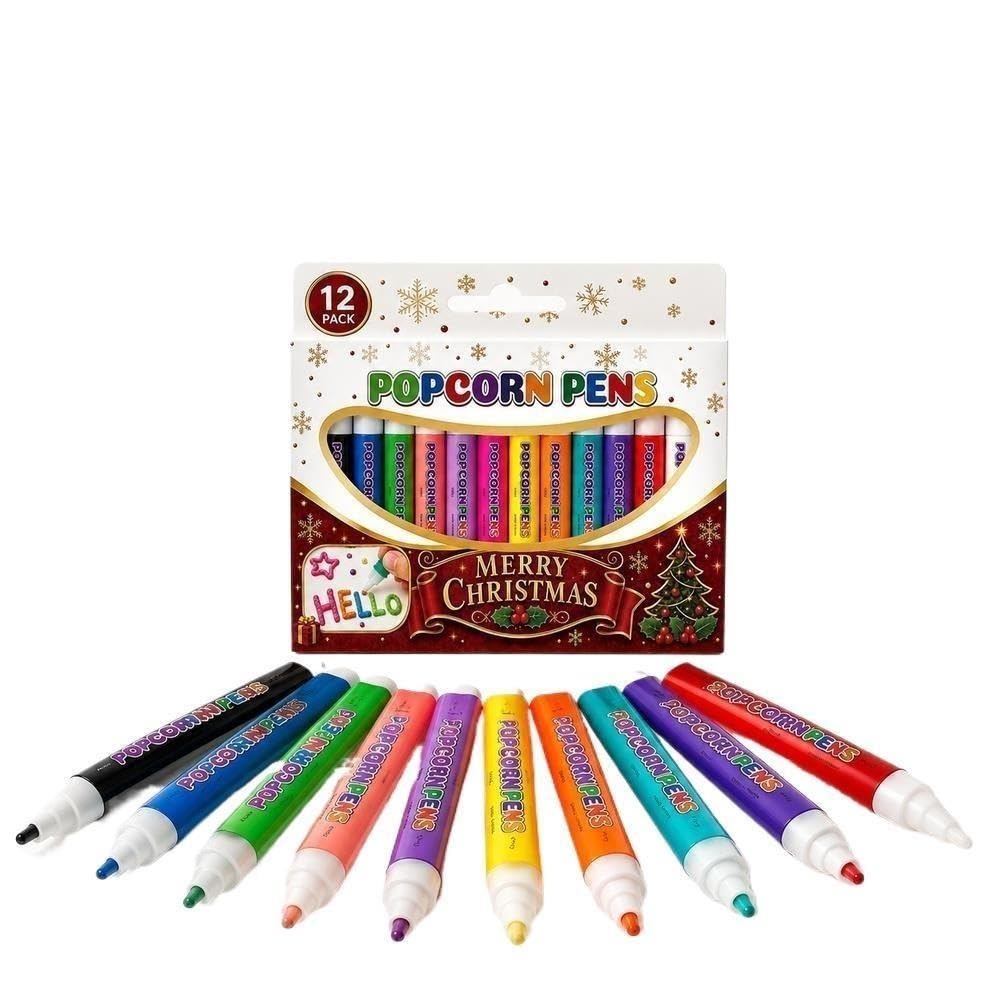 Stylo à popcorn de Noël, peinture 3D en relief pour création d'art faite à