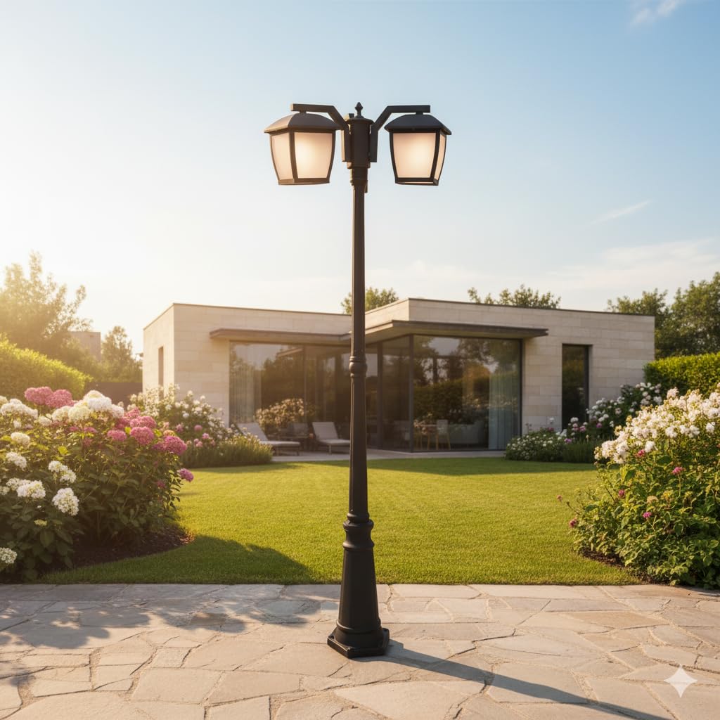 M Ledme - Farol Plus de Exterior Serie House – IP44 Impermeable, Casquillo E27, Lámpara de Pared Negra de Acero y Cristal para Jardín, Terraza o Entrada (Bombilla No Incluida)