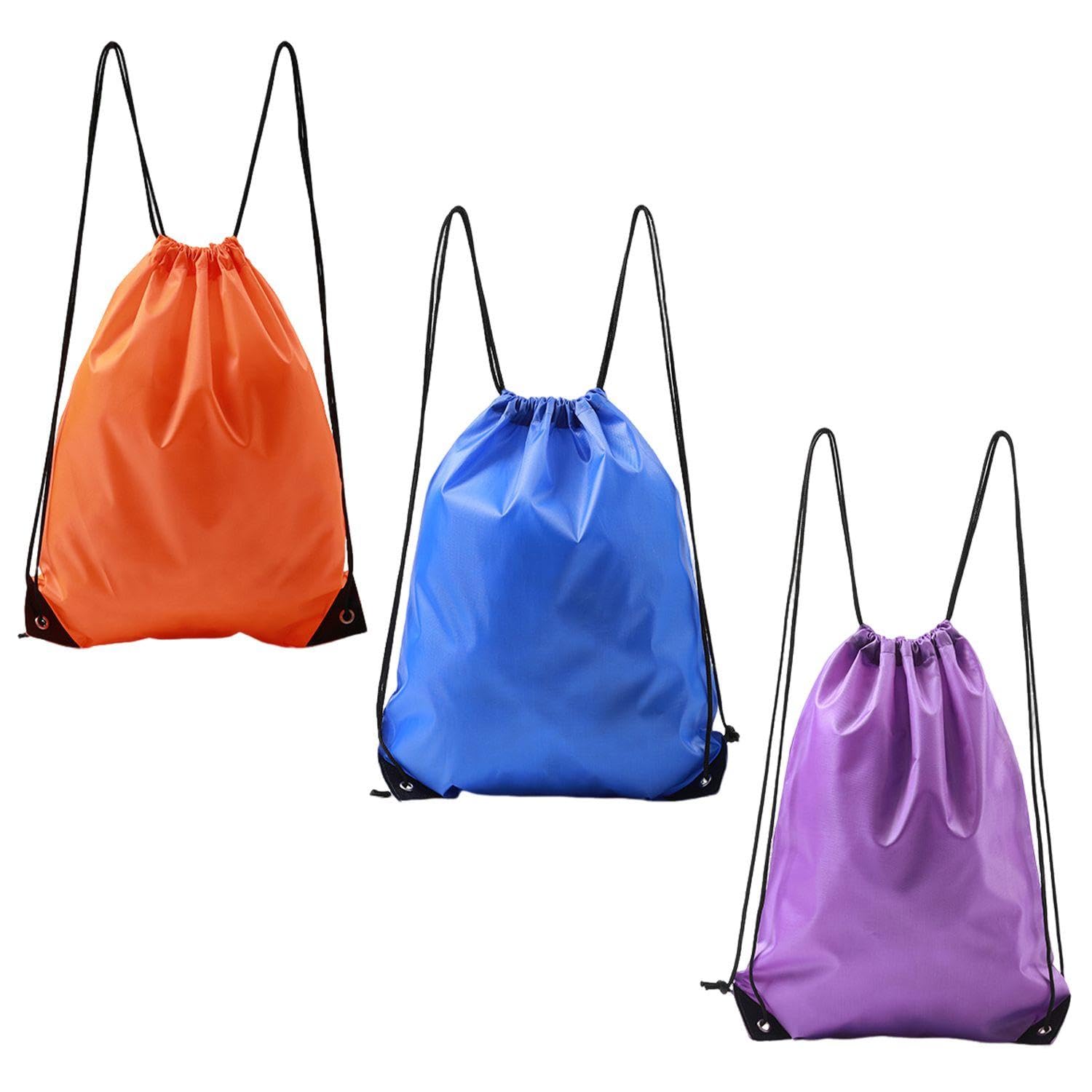 FFDHWU 3-Piece Drawstring Backpack Set - Waterproof Swimming, Fitness Gear Storage, Travel Bag with Large-Capacity Sports Pockets