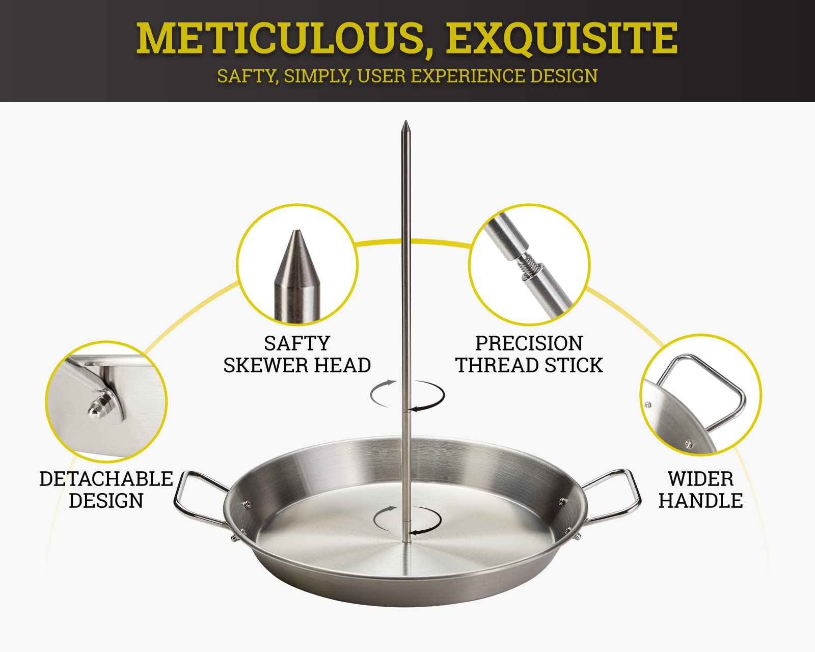 Spiedini per barbecue verticali di grandi dimensioni