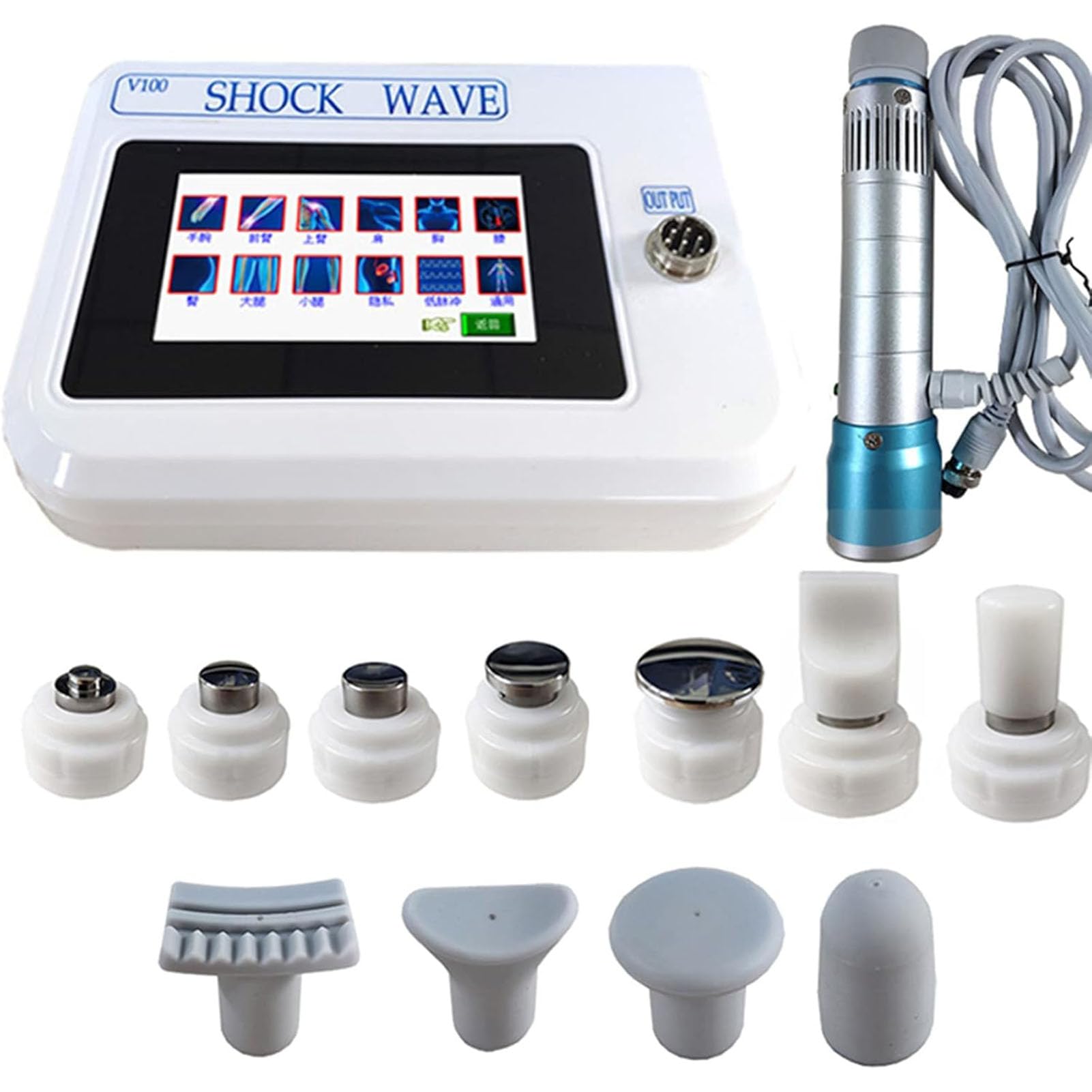 Extracorporeal Shockwave Therapy Machine, Pain Relief Massager, E-D Treatment with 11 Massage Head, for Pain Relief, Tennis Elbow