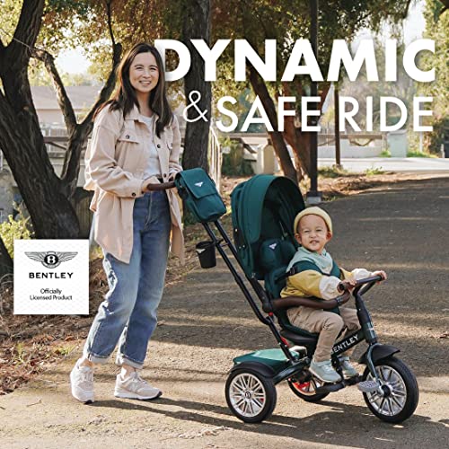 Image of Bentley 6-in-1 Baby Stroller & Toddler Tricycle - Officially Licensed Luxury Kids Bike, Convertible Travel Strollers & Kid Trike with Air Wheels, Canopy & Safety Features (6m-5y+ | Spruce Green)