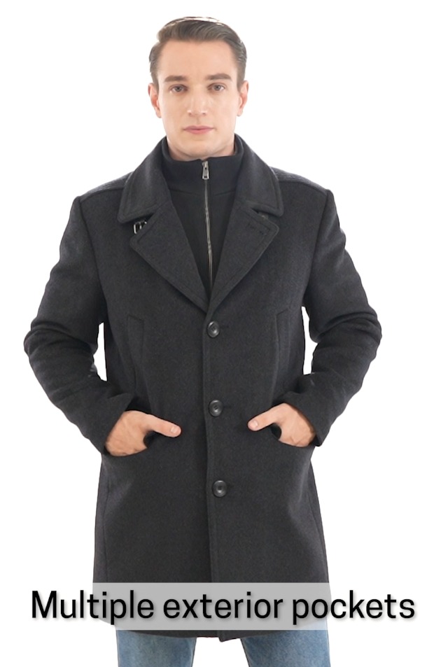 Amazon.com: BGSD Men Steven Cashmere Wool Blend Bibbed Single