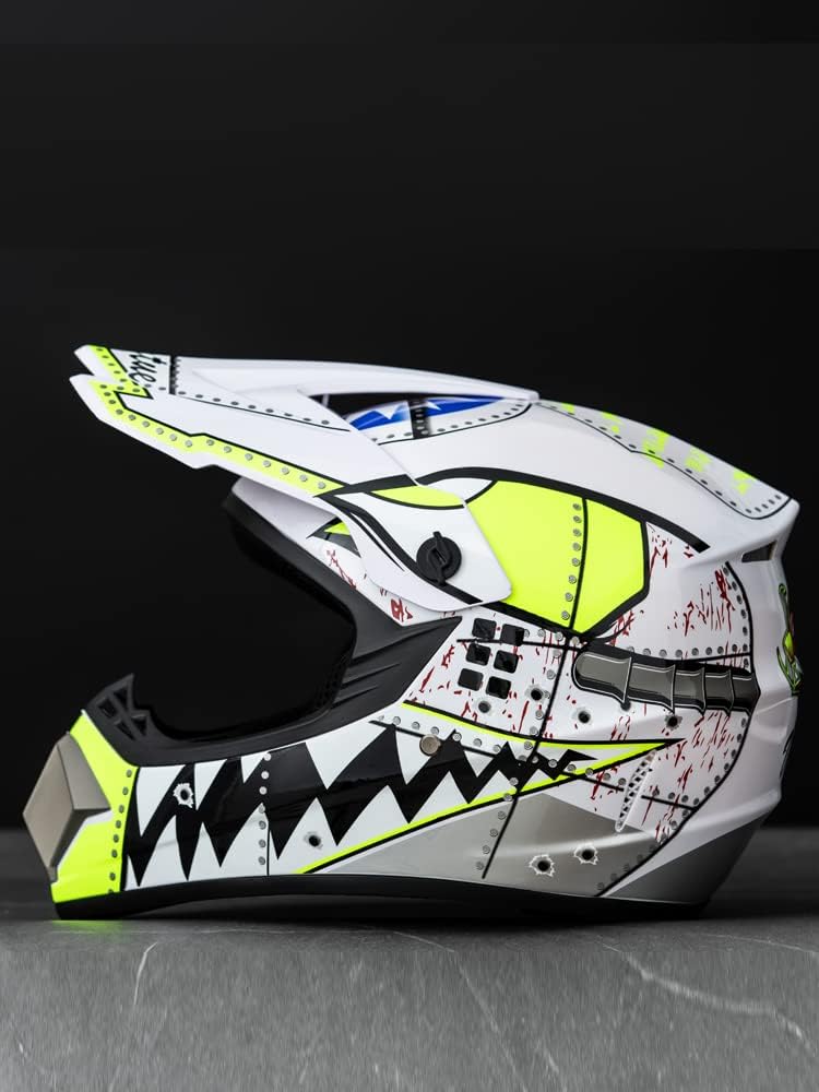 Motocross Offroad Helmet Dirt Bike Street Helmet Motorcycle Helmets ATV BMX MX Helmet with Gloves Goggles Mask for Unisex Youth Kids DOT / FMVSS 218 Approved