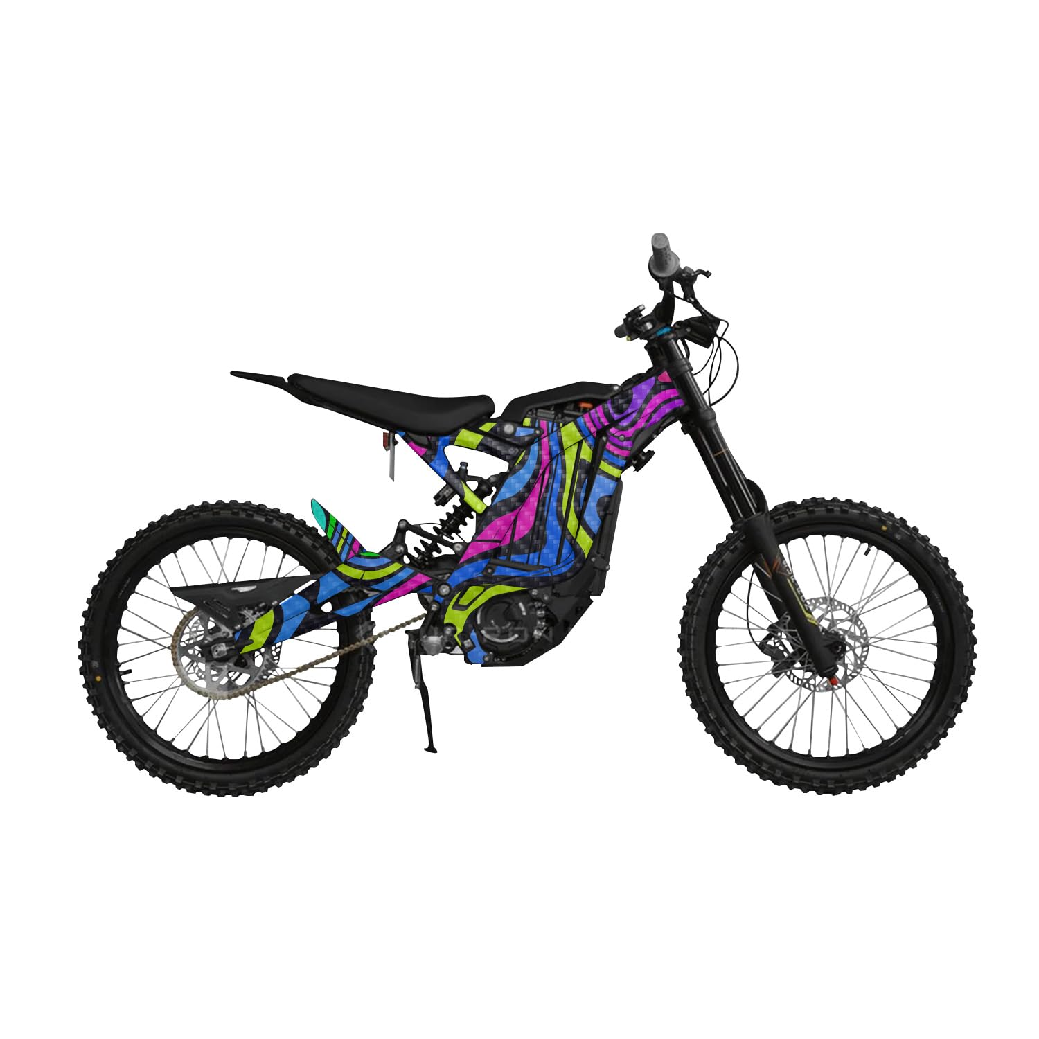 Carbon Fiber Surron Light Bee Graphics Kit Wrap - Fluorescent - Sur-Ron Skin - Premium 3M Vinyl Protective Wrap Decal Cover - Easy to Apply | Crafted in The USA by MightySkins