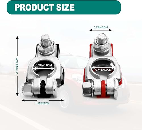 Miniatura 2 de Terminales de batería para Nissan  Terminal de cable de batería de automóvil positivo y negativo con parte inferior de plástico, compatible con
