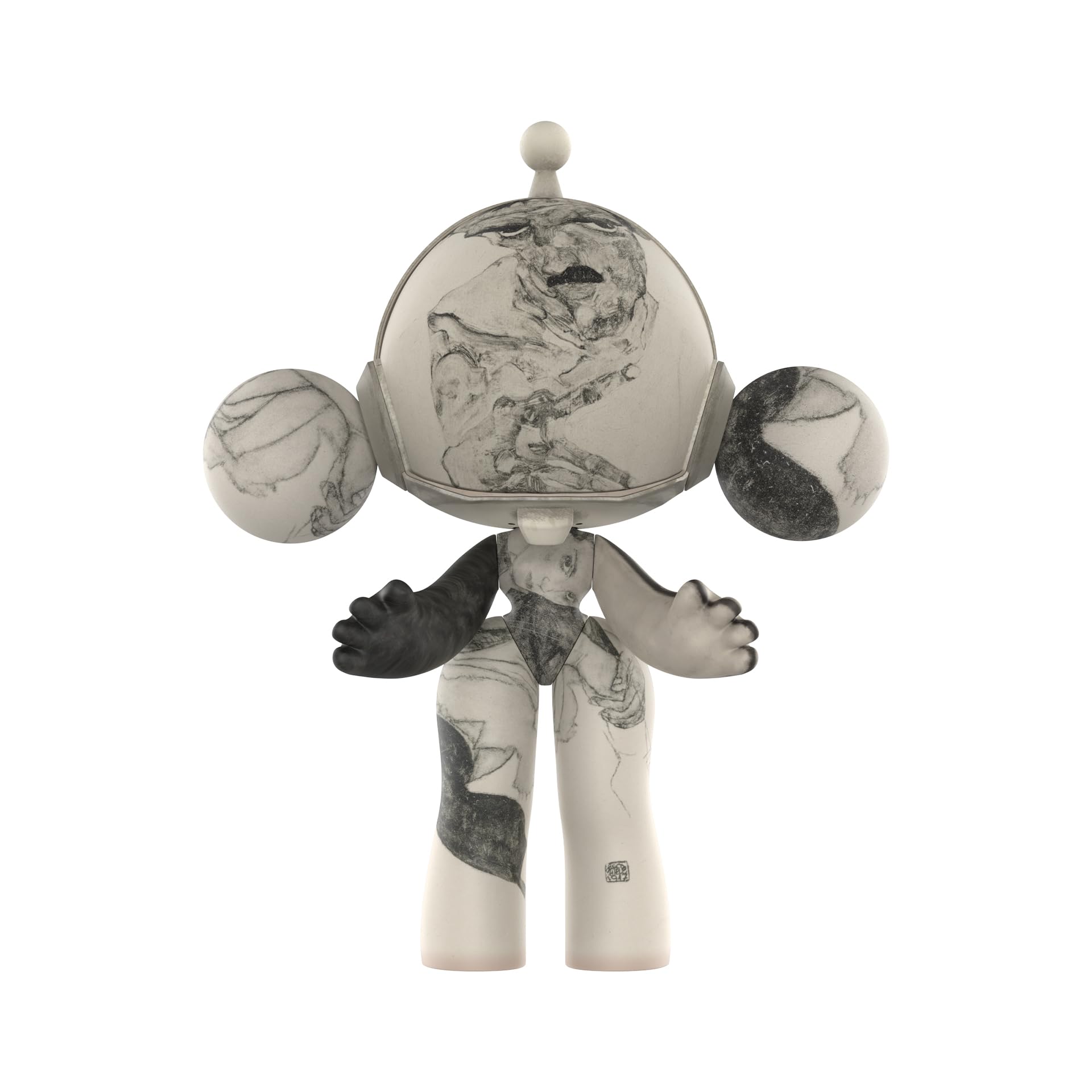 POP MART MEGA α SKULLPANDA 400% Egon Schiele, 36 cm de altura