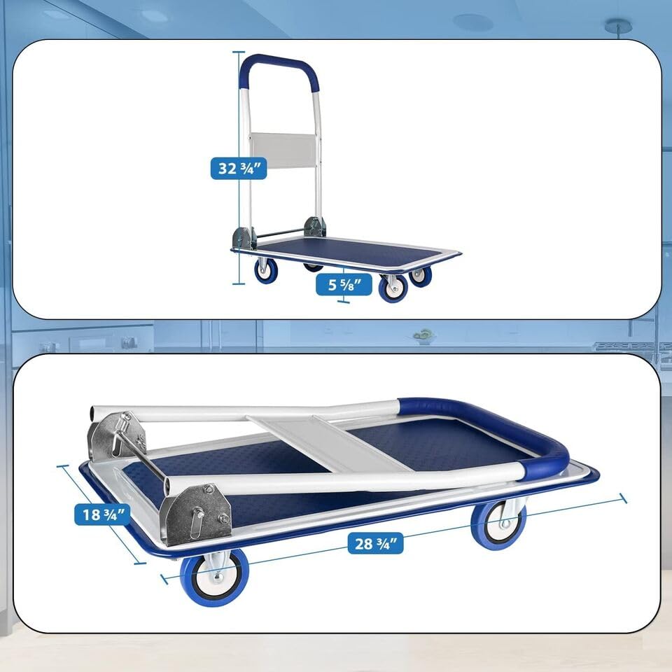 Carretilla plegable con ruedas para carga hasta 330 lb miniatura 2