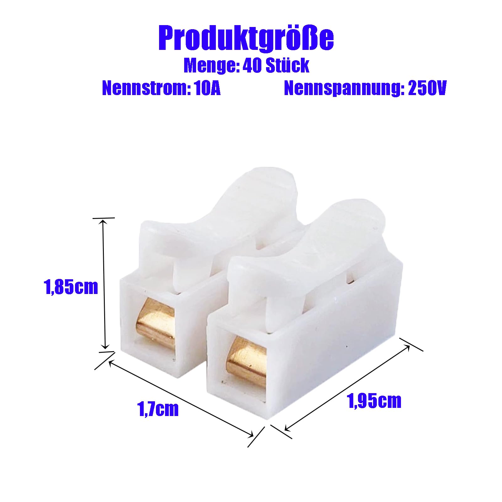 2 PIN Kabelverbinder 2 polig Anschluss Klemme Klammer