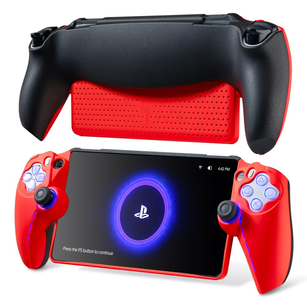 UYIYE Case for PlayStation Portal, Red/Black