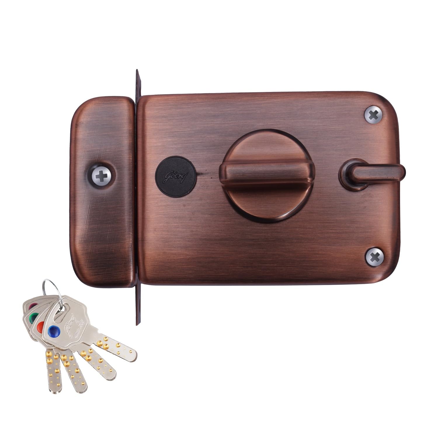 Godrej Rim Lock l Twinbolt Ultra XL+ l 1CK Deadbolt l for Inside Opening Doors l Left/Right-Handed Doors l 4 Keys l 5-Year Warranty l Manual Locking l Antique Copper Finish (B0C7CCCXBY) Amazon Price History, Amazon Price Tracker