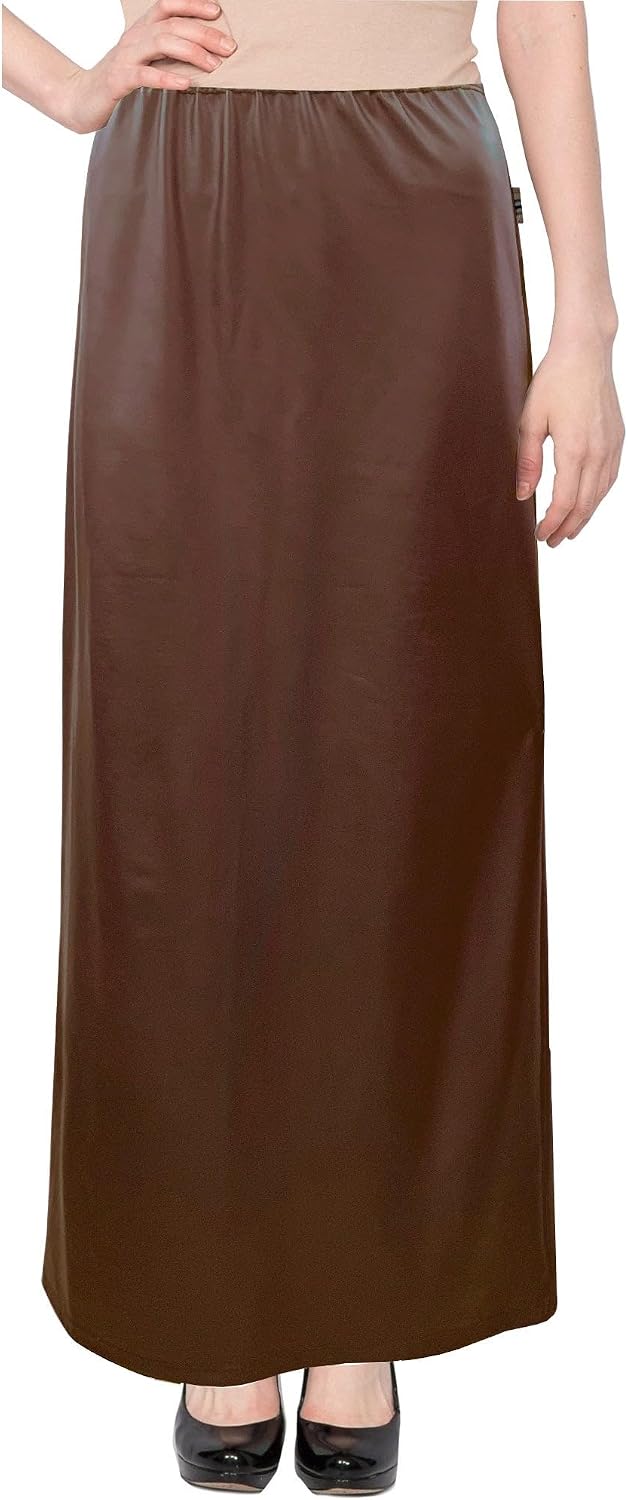 BABY O Women's Basic Modest 37" Below The Knee Ankle Length Maxi Straight Skirt