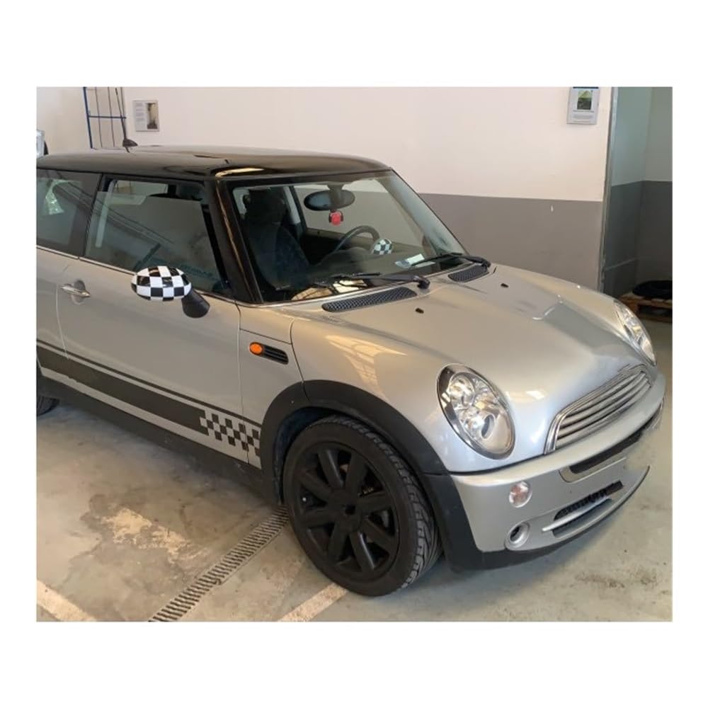 Espejo Retrovisor Coche Cubierta Carcasa Espejo Retrovisor Cubierta Espejo Trasero Pegatinas Tapas Accesorios Coche Para Mini Para Cooper R50 R52 R53 2002-2006 (Color : E)