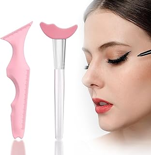 CTRUEE 2Pcs Eyeshadow Eyebrow Makeup Tool Eye Liner Eyes Mascara Stencil Eyeliner Stencil Eyeliner Aid Winged Eyeliner Guide Tool Eye Makeup Stencils for Women Girls - Pink