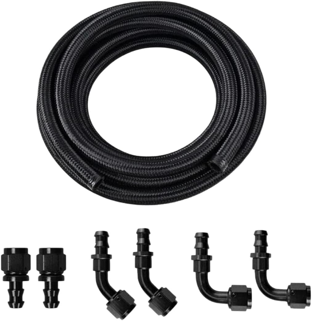 10ft 4/6/8/10/12AN CPE Fuiel Line & 6PCS Push Lock Hose Fittings Kit