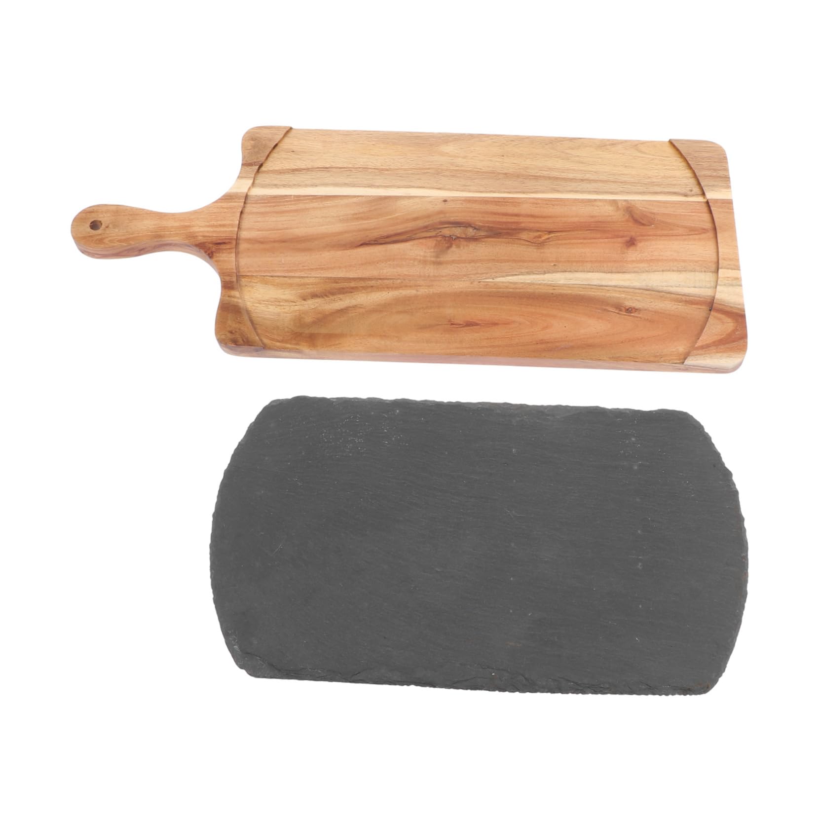 Plato Creativo de Madera Maciza Tipo Roca Negro 1 Pieza | Sushi y Pizza, Superficie Lisa y Duradera, Adecuado para Exposición Gastronómica y Uso en Restaurante