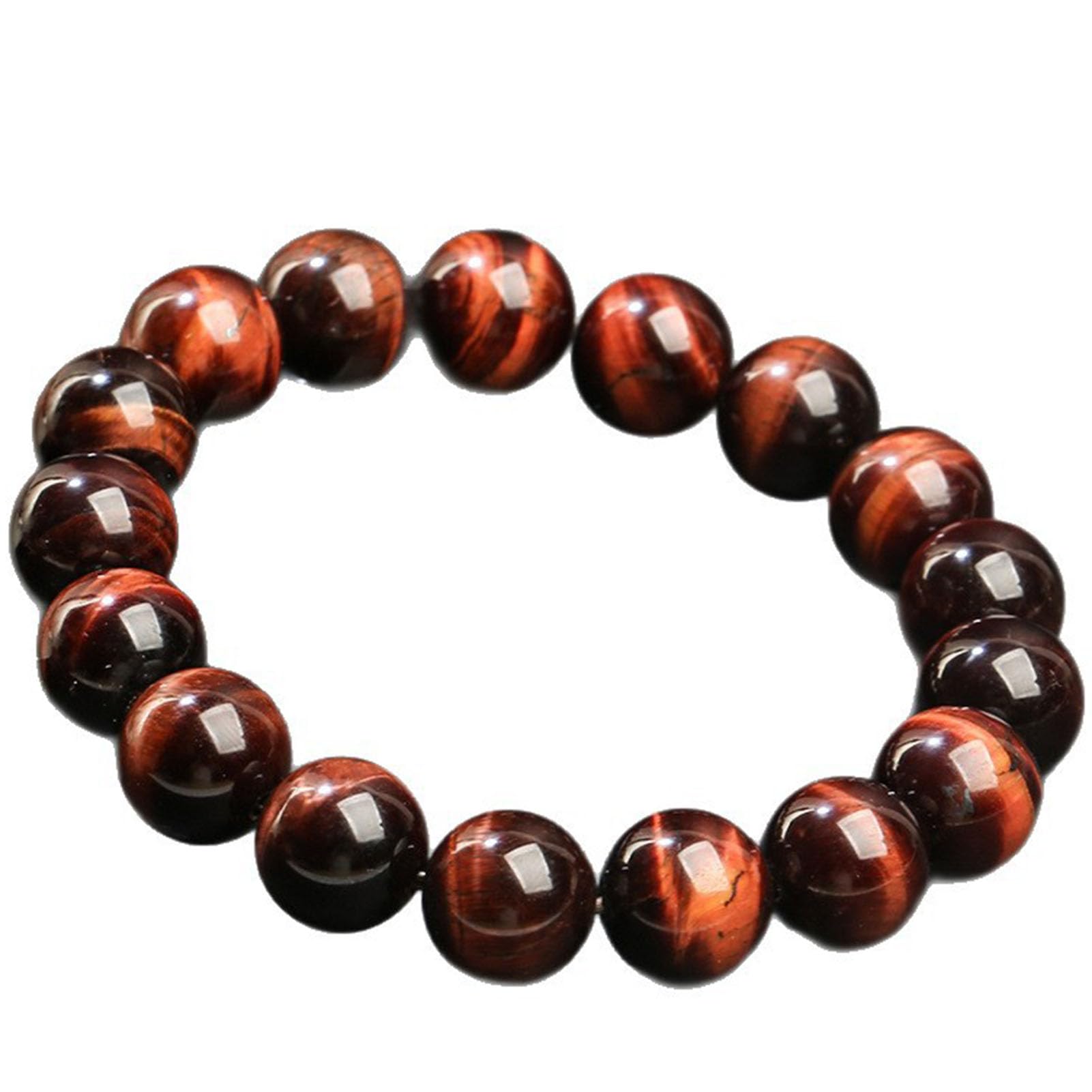 Braccialetti Elasticizzati con Perline di Cristallo Fatti a Mano per Donne e Uomini Perline Rotonde curative Bracciale con Coraggio e determinazione Bracciale con Protezione,14MM