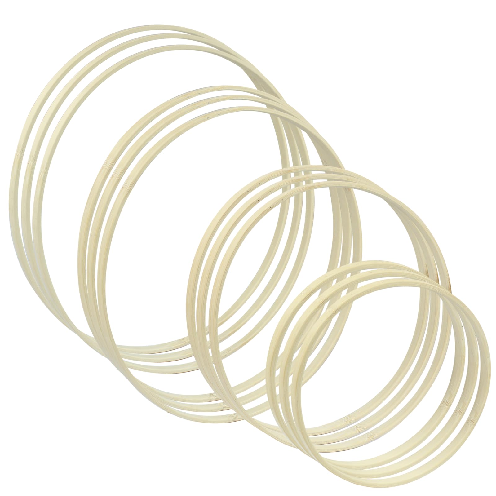 Unlorspy 12Pcs Wooden Bamboo Floral Hoops - 4 Sizes Macrame Hoop Set for DIY Making Wedding, Christmas Wall Hanging and Dream Catcher (6/8/10/12 inch)