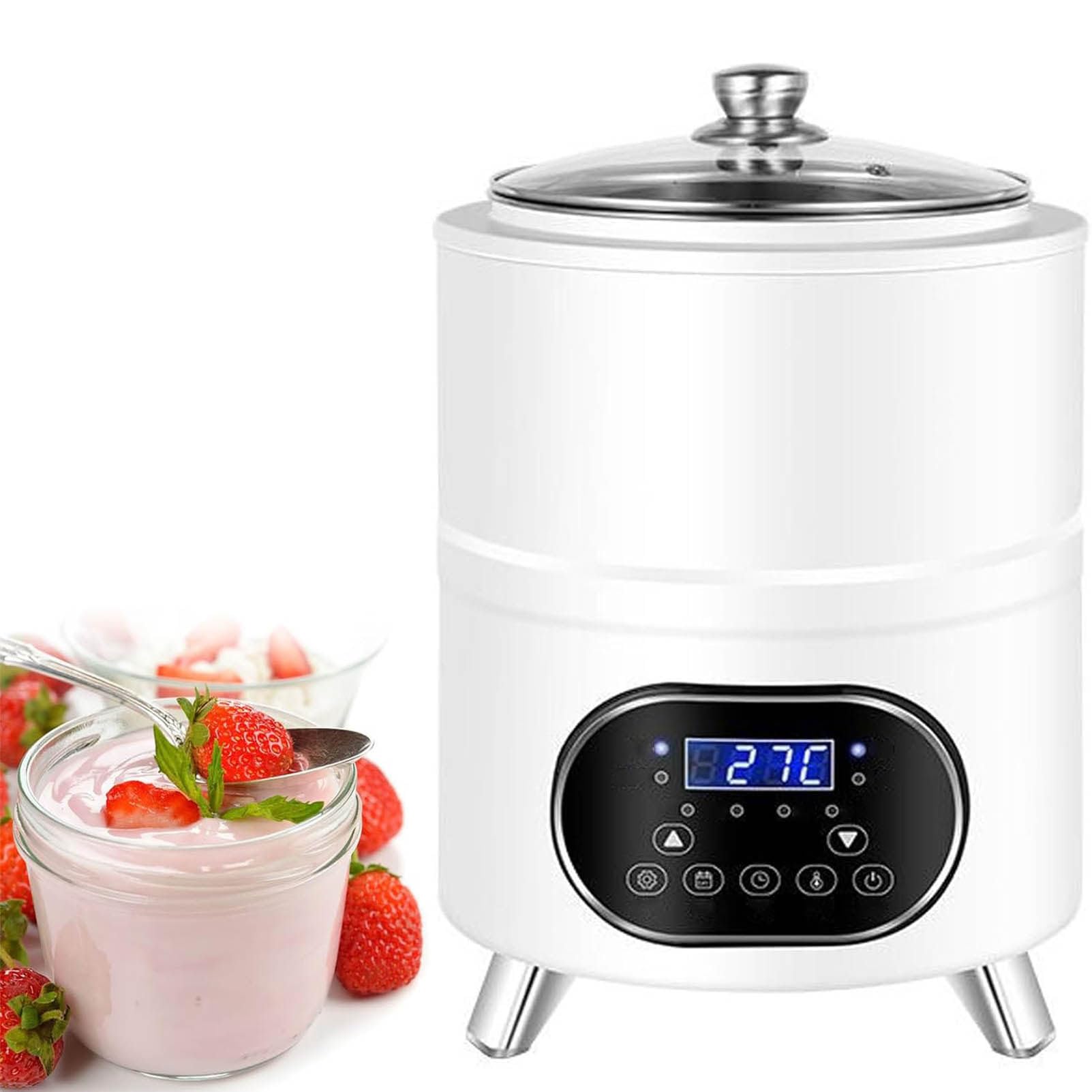 LJLYYDS Electric Incubator For Homemade Yogurt, Yogurt Maker Machine, Homemade Yogurt Maker, 8L/12L, 400W / 600W, Smart Control, For Homemade Yogurt Natto Rice Wine White-12L