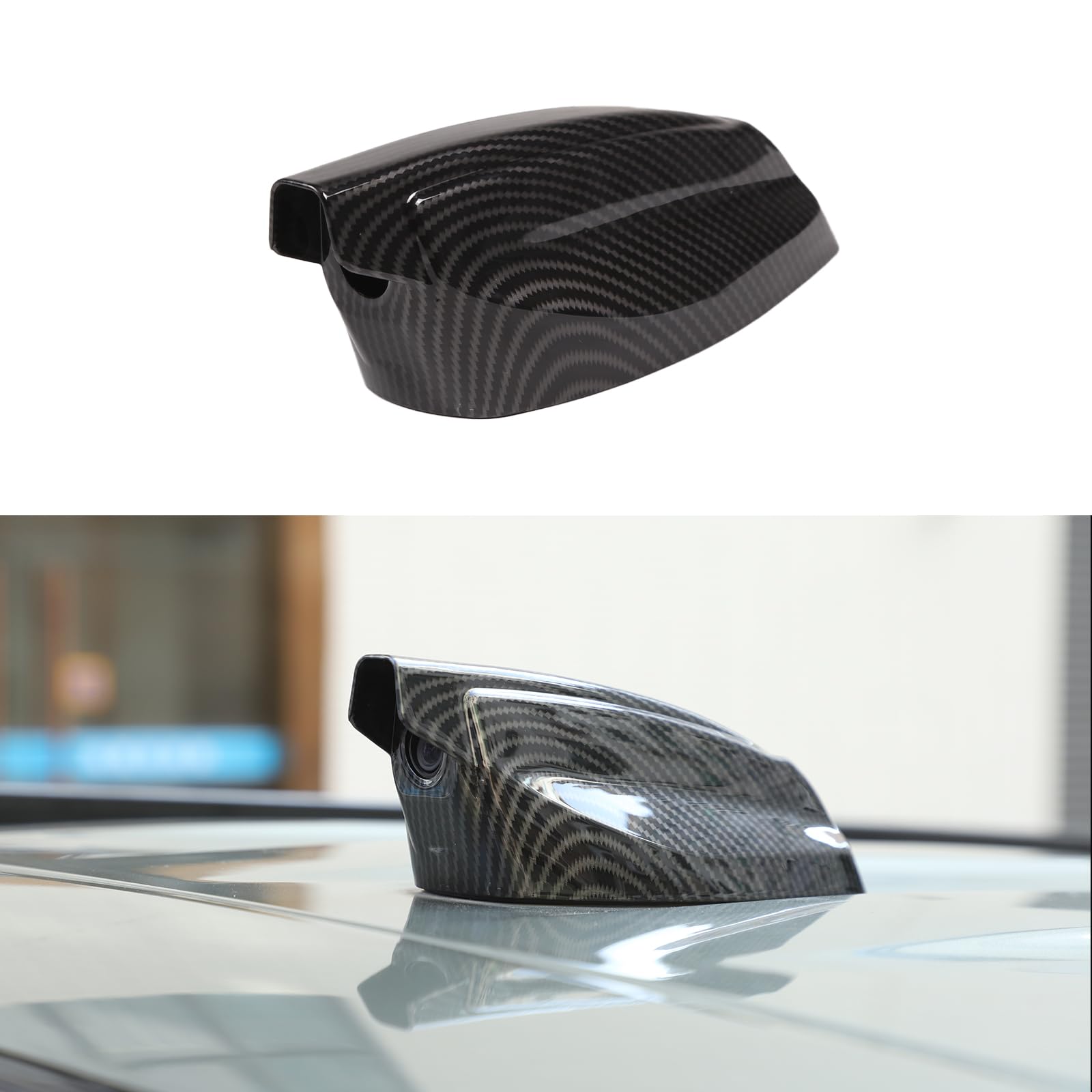 PIUGILH Antenna Cover Compatible with Land Rover Defender 90 110 130 2020 2021 2022 2023 2024 2025 Accessories, Automotive Top Roof Signal Base Cover, Carbon Fiber Pattern