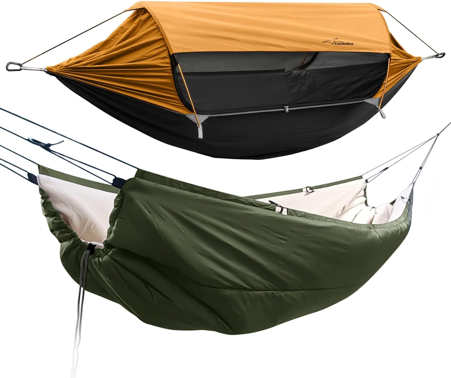 Camping Hammock Tent with Hammock Underquilt, Lightweight Hanging Hammocks Tree Straps, Portable for Hiking, Backpacking