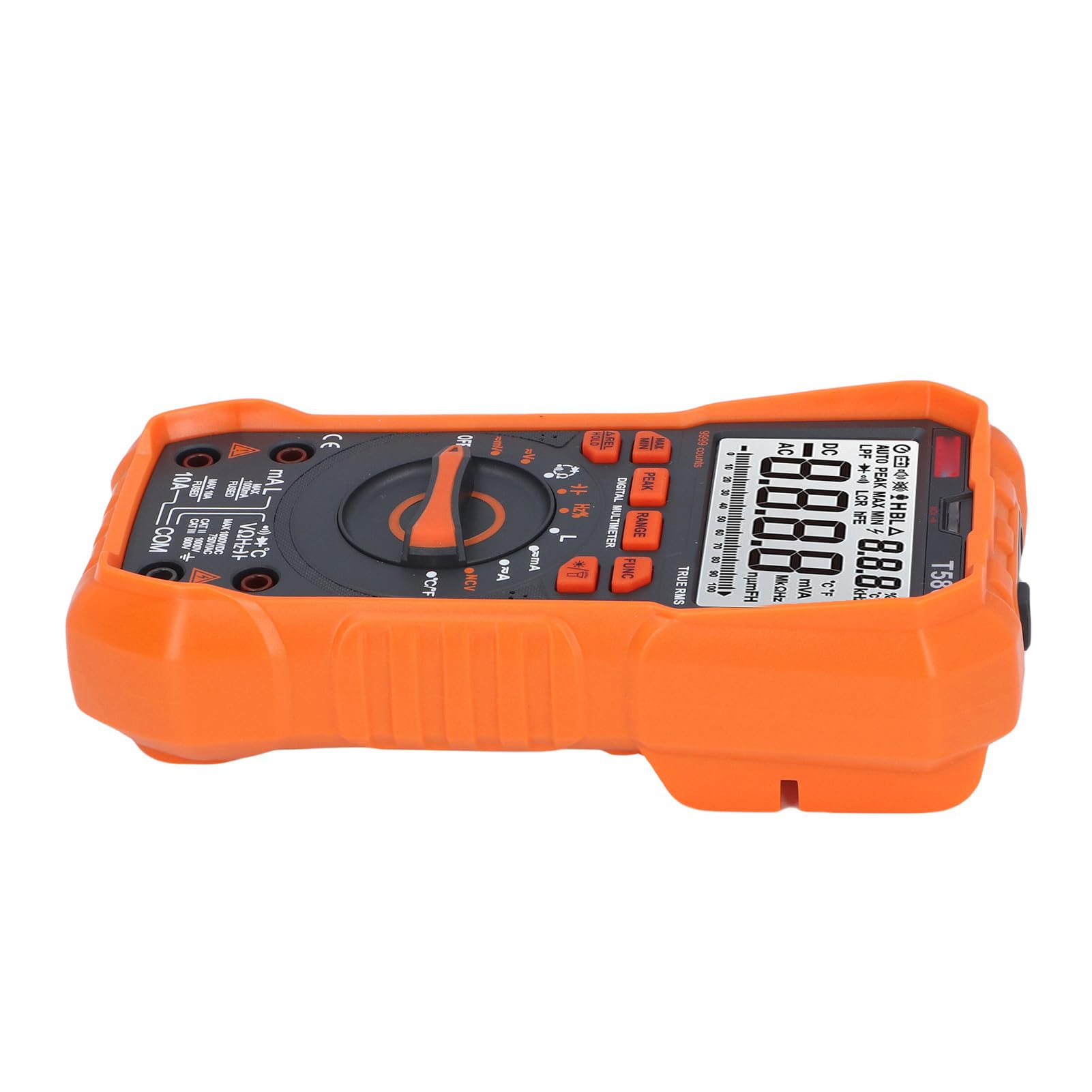 Jeffergarden Multimetro Digitale 9999 Conteggi TRMS Auto-Ranging Rilevatore NCV con Retroilluminazione Torcia Custodia in Silicone per Tensione Corrente AC DC Resistenza Capacità Frequenza