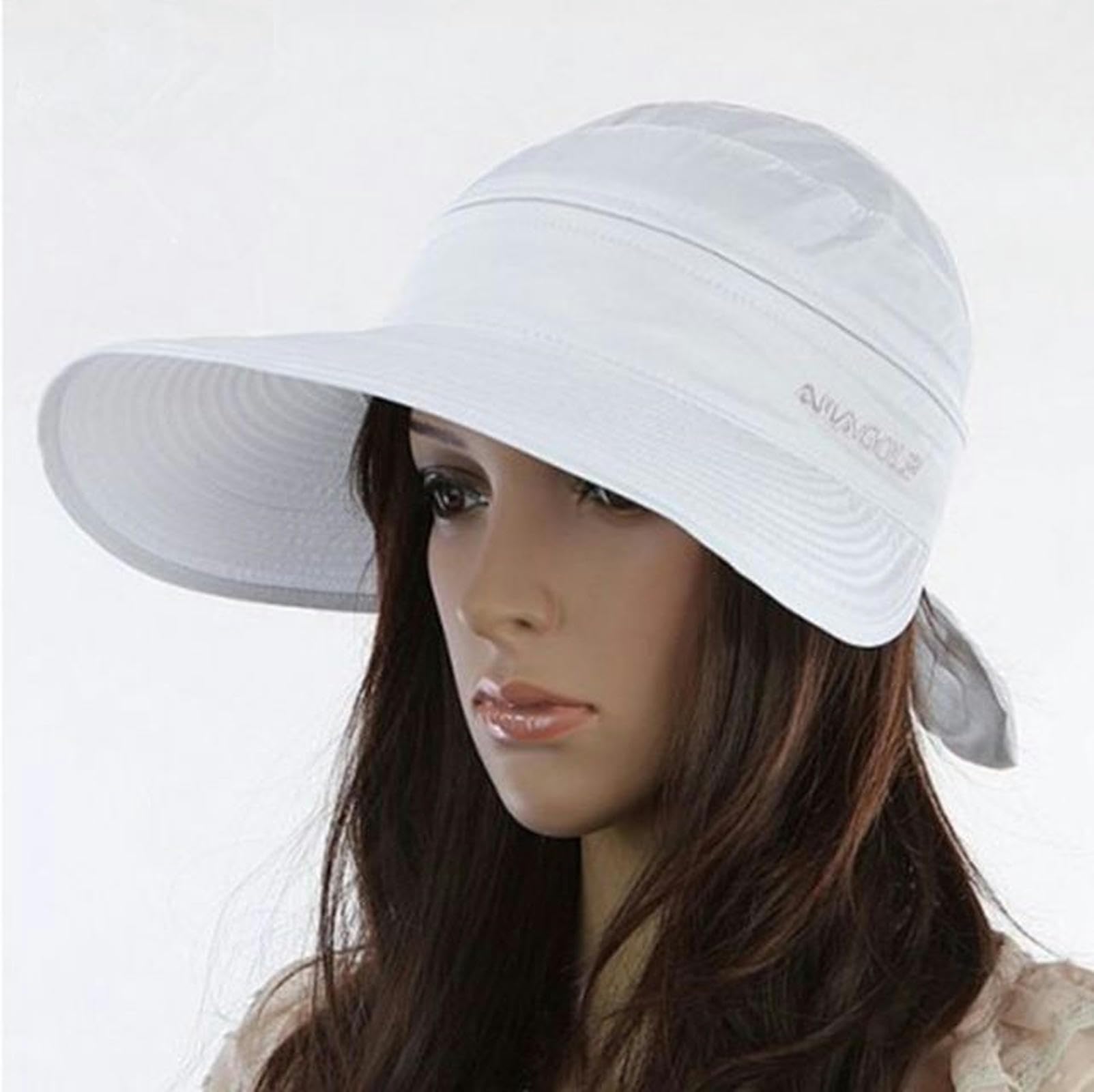 Chapeau de Soleil Protection Solaire Chapeau Femmes Larges Bordure De Soleil Visière Pliable Protection D'Été Printemps D'Été