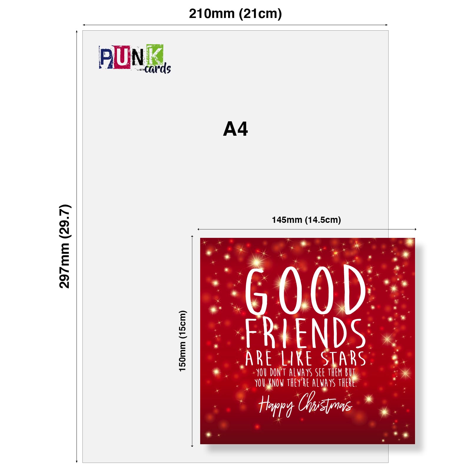 Punkcards Biglietto Di Natale Divertente 'Big Festive Hugs Happy Christmas' - Cartolina Umoristica Per Amici E Parenti, Prodotta In UK Su Carta FSC
