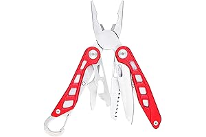 Amazon Basics 8-in-1 Stainless Steel Multitool Safety Lock Pick Kit with Nylon Sheath, Red