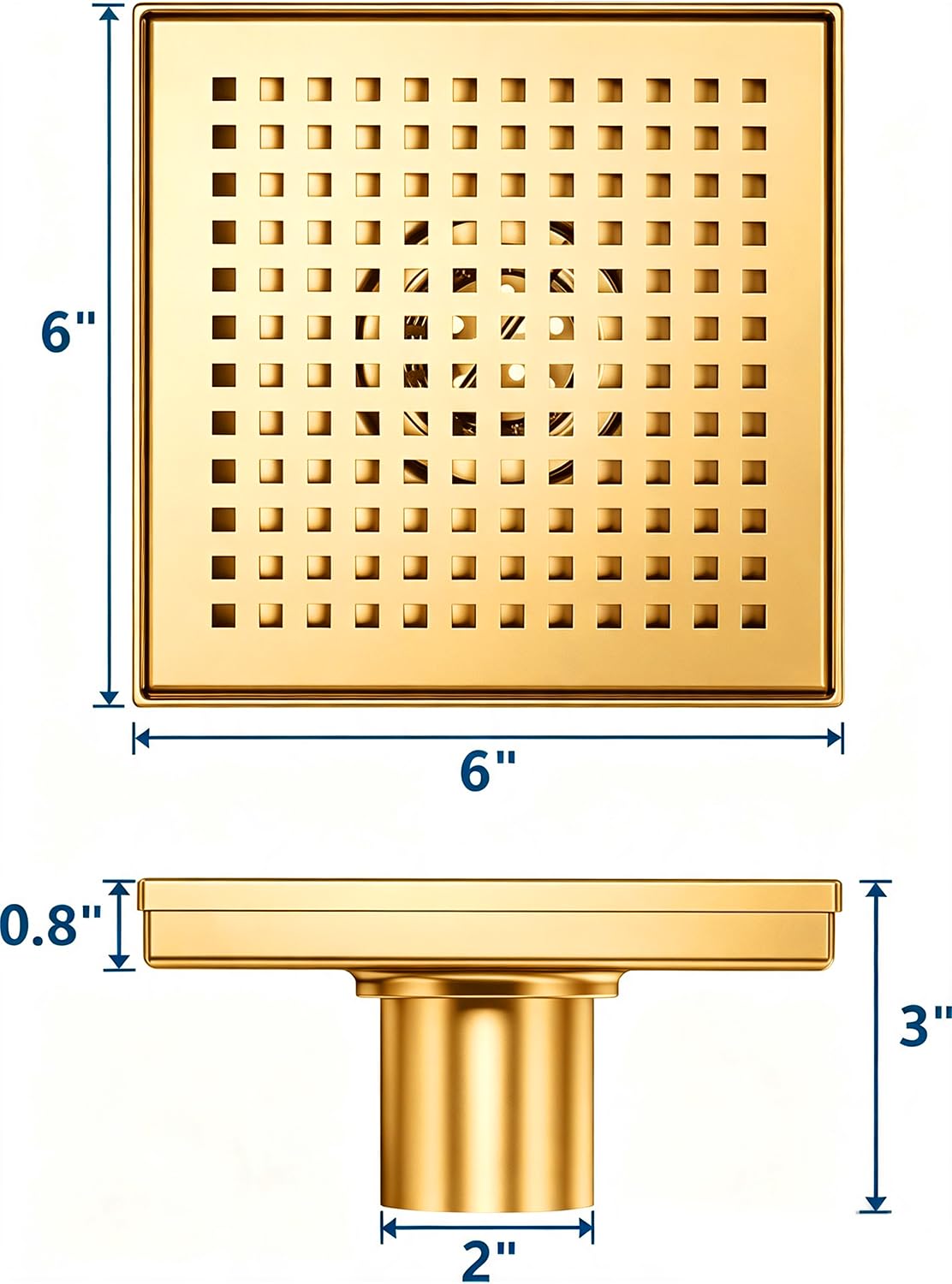 Neodrain Scarico per doccia quadrato da 15,2 cm, con griglia quadrata