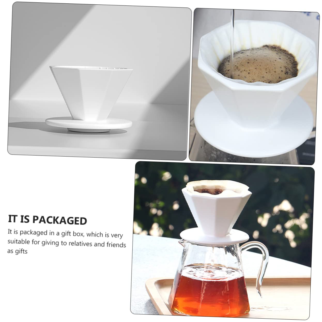 NUOBESTY 2 Stck. Kaffeefilterbecher Mit Filterkaffee Wenn Manueller Kaffeefilter Zubehör Für Die Kaffeezubereitung Kaffeetrichter Für Zu Hause Kaffeekanne Filtertasse Weiß Keramik