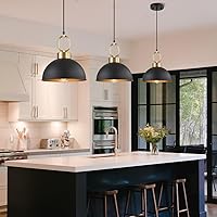 Vista 3 de Farmhouse Pendant Lights Kitchen Island,10.2 Inch Single Dome Pendant Lighting, Adjustable Height Modern Island Lights for Kitchen, Industrial