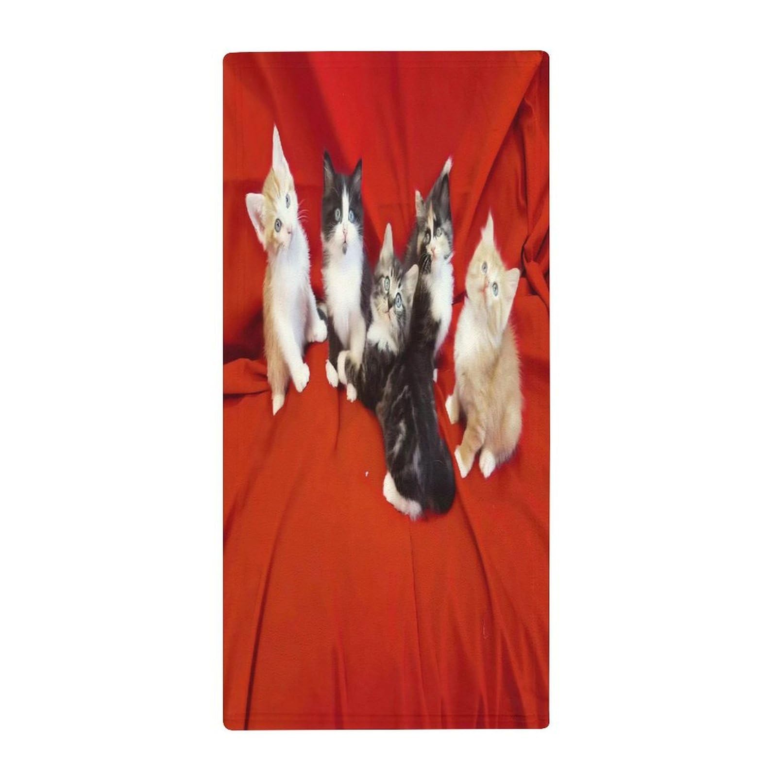VstaDank Cute Cat Hand Towels Ultra Soft Printed Towels Classic Coral Velvet Kitchen Hand Towel Highly Absorbent Hotel Spa Towel Collection for Bathroom Workout 13.8 X 28.7 in