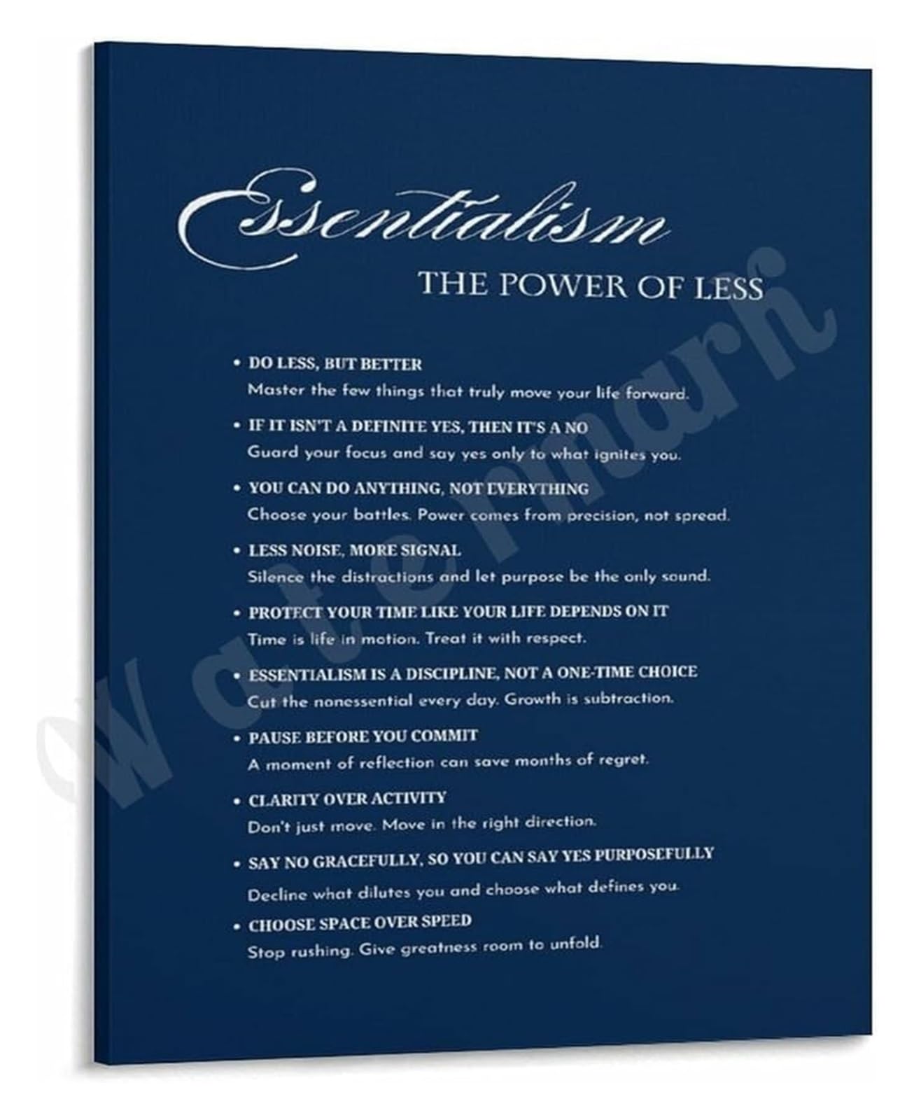 MDBJTCYZN Minimalism Art Poster Motivational Quotes for Focus Discipline and Intentional Living(Unframed,08x12inch(20x30cm))