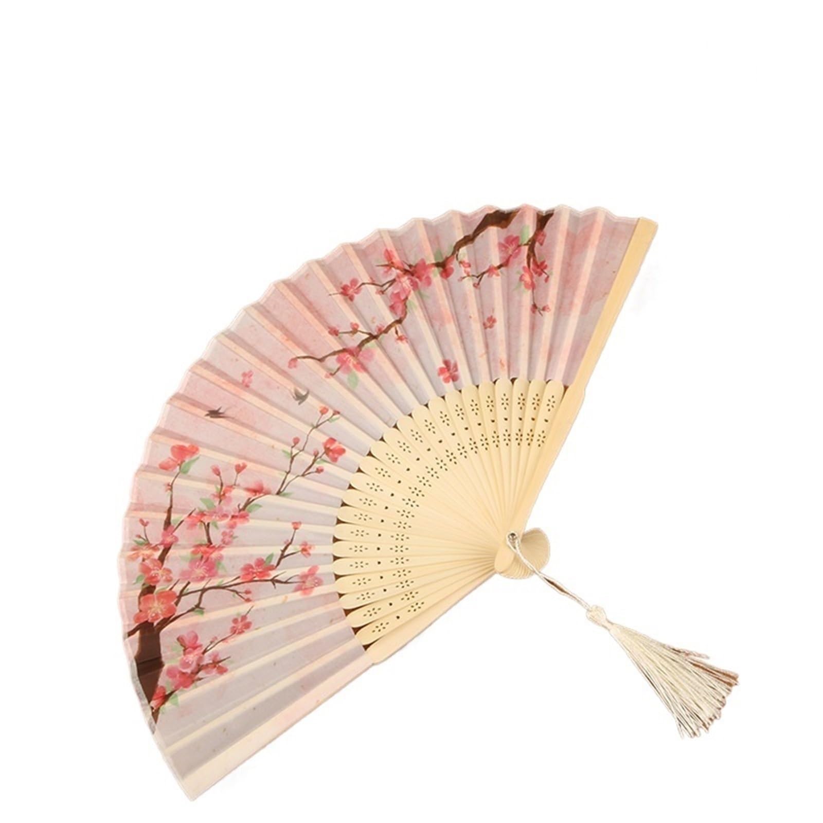 Dcuipg Color4 Vintage Silk Folding Fan For Party
