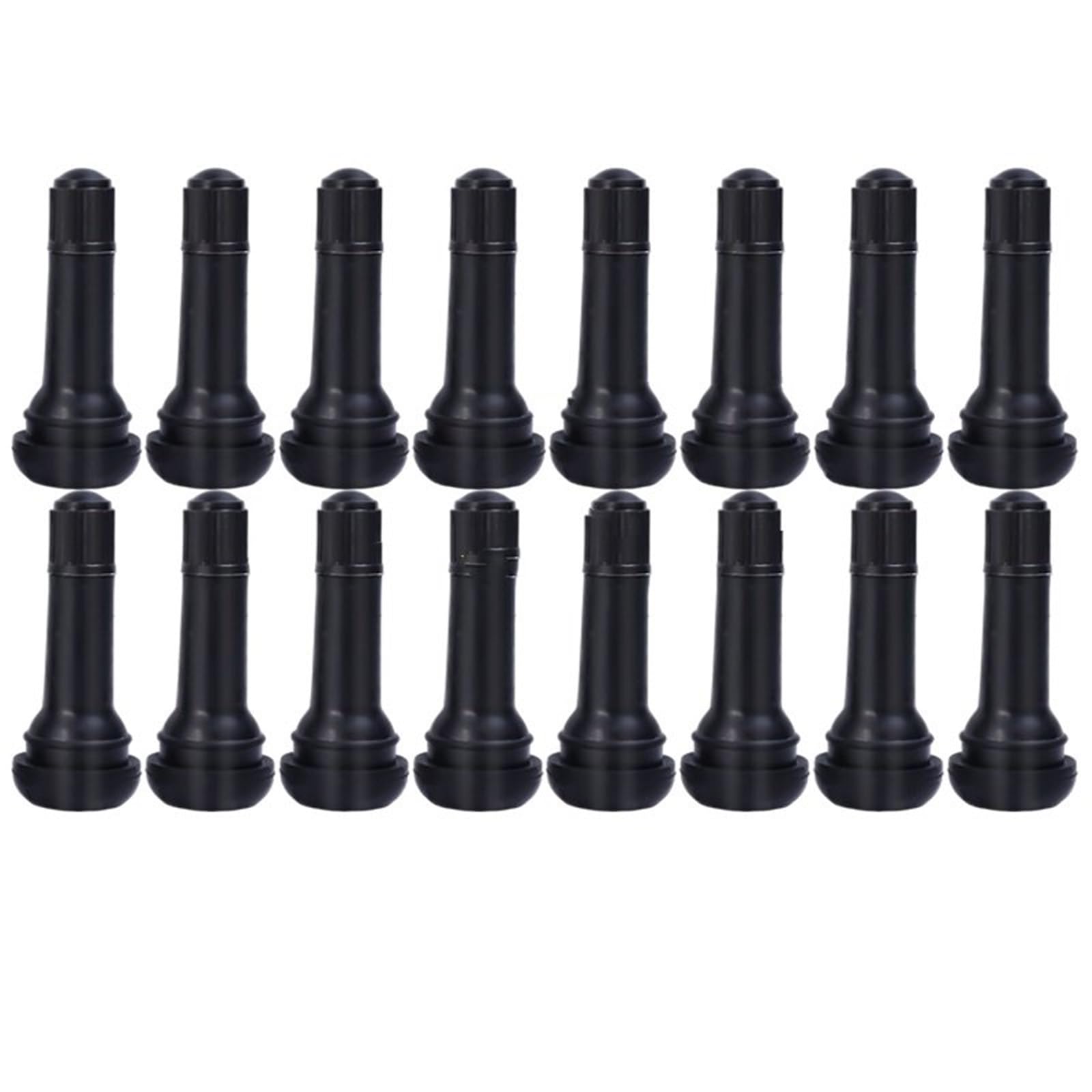 Cappucci delle valvole TR414 Steli delle valvole dei pneumatici ruote per auto tubeless con cappucci antipolvere Cappucci in gomma neri Valvole in per(16pcs black)