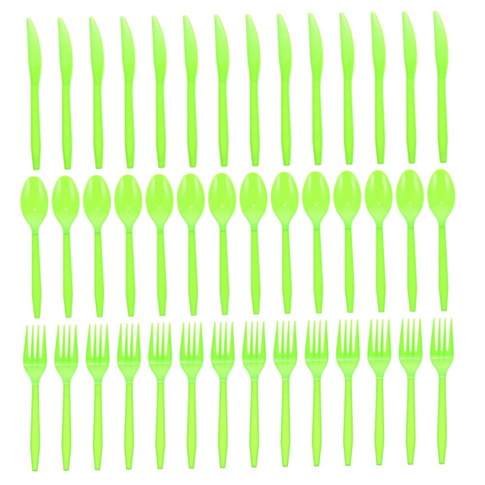 Beavorty 48pcs Plastic Cutlery Dinner Fork Knife Spoon Set Dinner Supplies for Parties Banquets Wedding Camping Travel