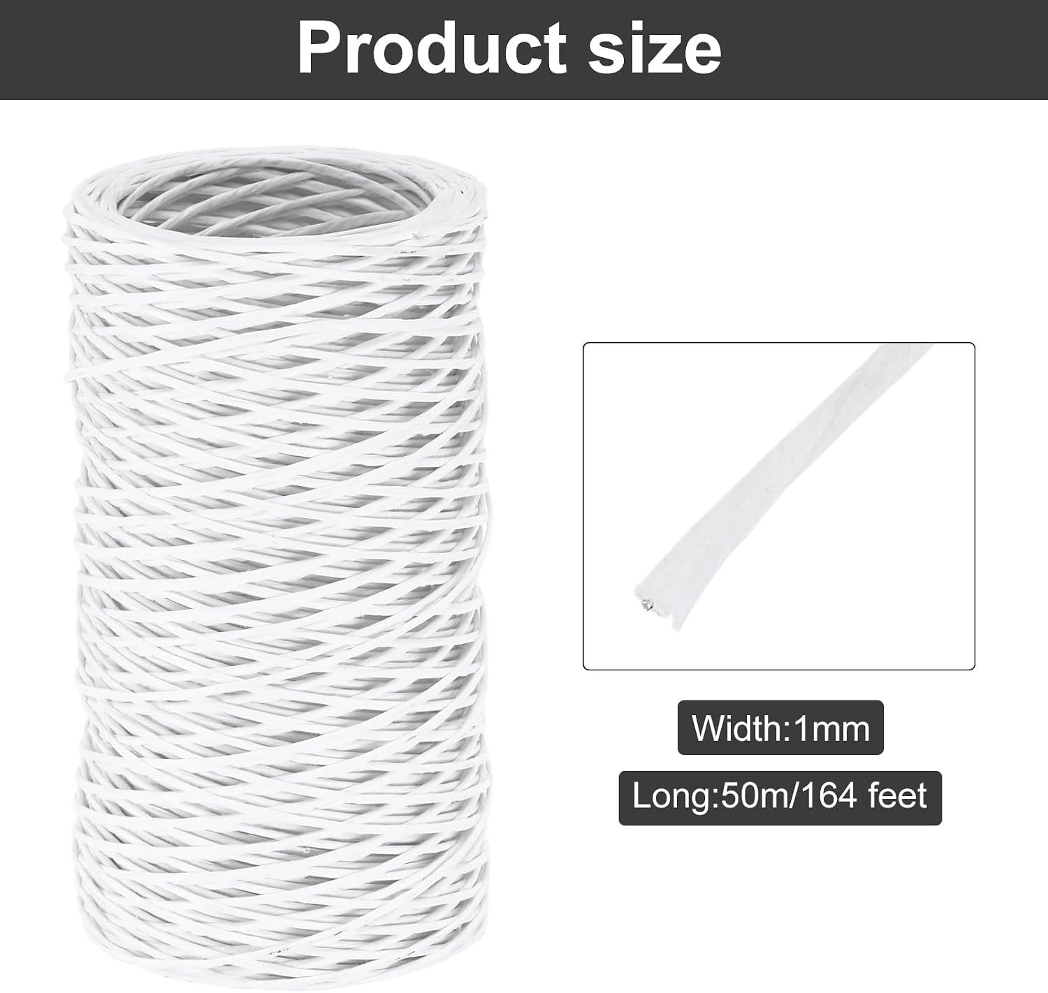 MECCANIXITY Floral Wire 164ft/50m 1mm Vine Bind Wire Rustic Craft Wrapping Metal Wire for Flower Bouquet Wreath Making, White