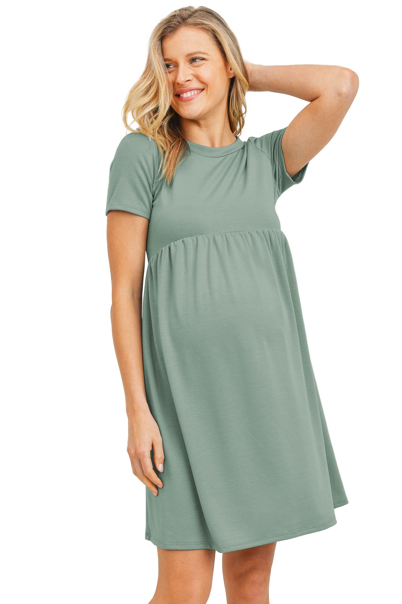 LaClef Women's Maternity Casual Mini T-Shirt Dress