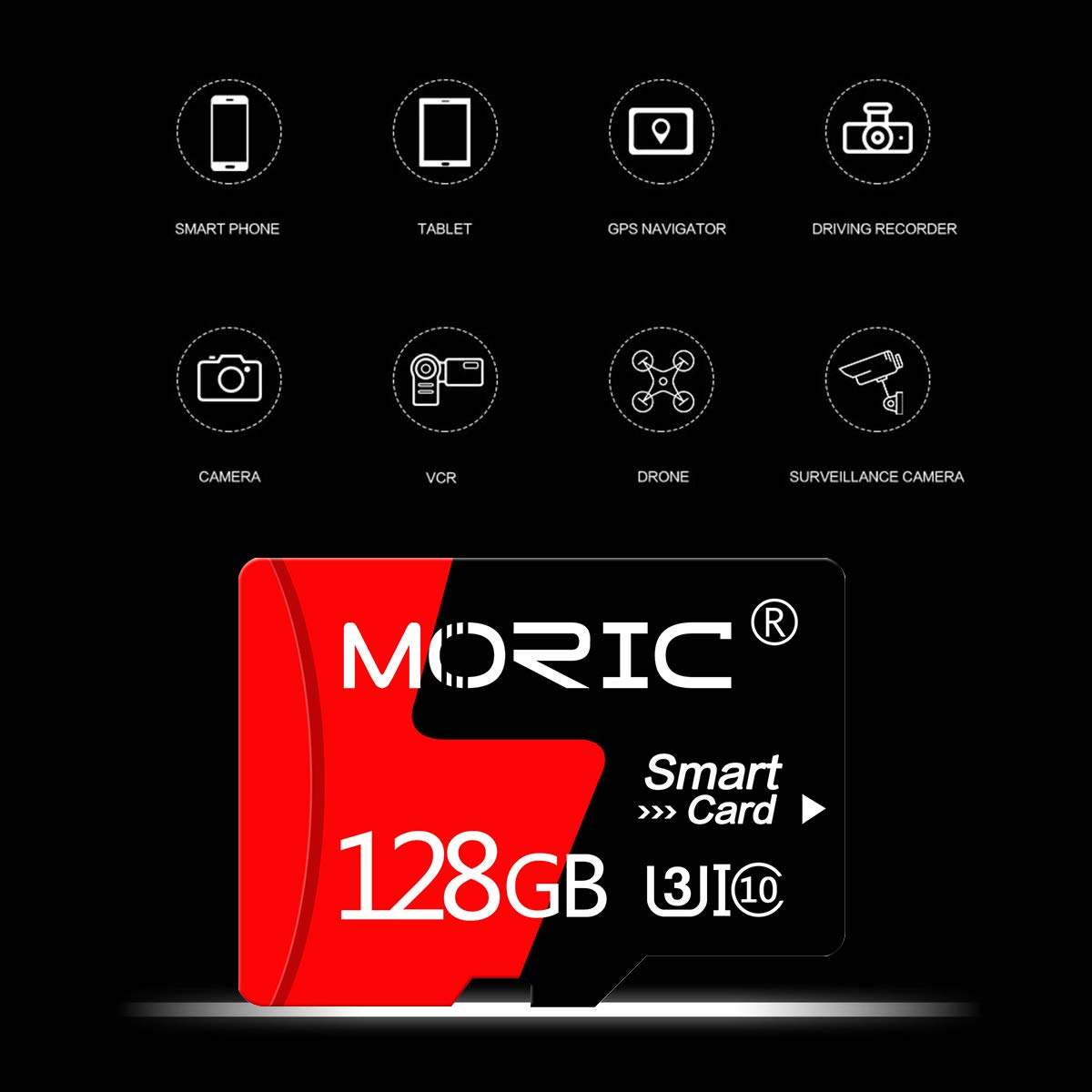 Paquete de 2 tarjetas micro SD de 128 GB con adaptador de tarjeta de memoria de alta velocidad, tarjeta TF C10 A1 para cámara/Dash Cam/Smartphone/Tablet/Drone (128 GB*2