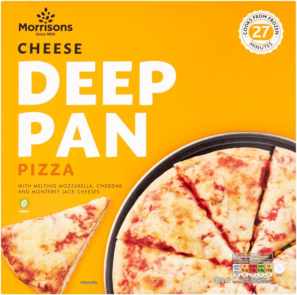 Morrisons Deep Pan Cheese Pizza, 402g (Frozen)
