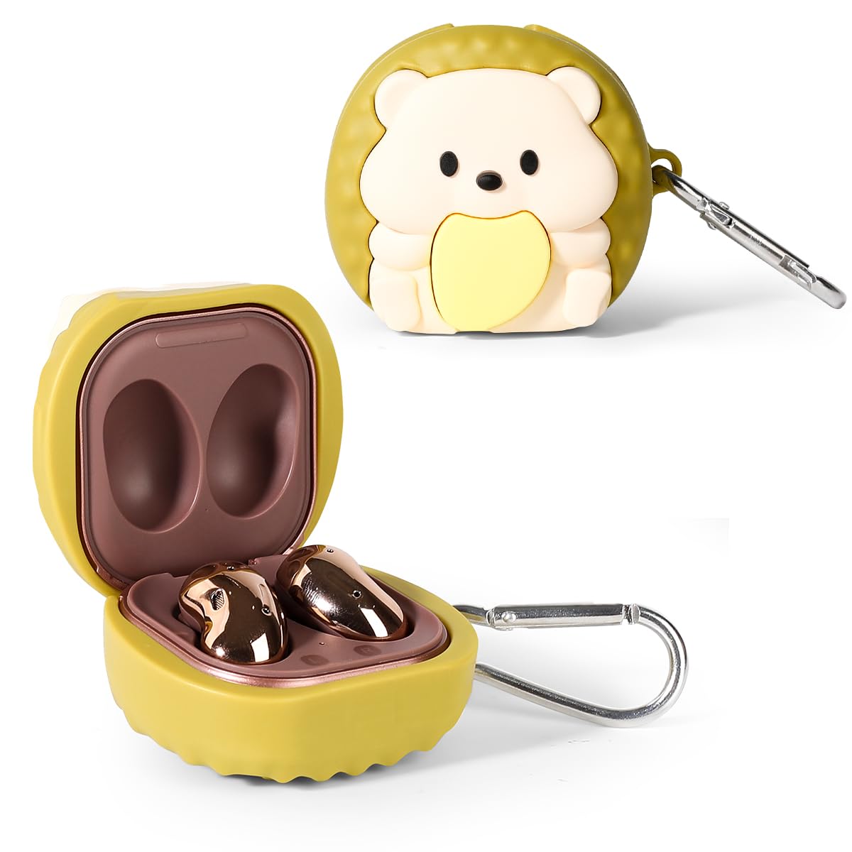 Funda para Samsung Galaxy Buds2 Pro (2022), Galaxy Buds 2 (2021), Galaxy Buds Pro (2021), Galaxy Buds Live (2020), XMBYGY Funda de Silicona con Llavero para Auriculares Galaxy Buds (Monster) — view 22