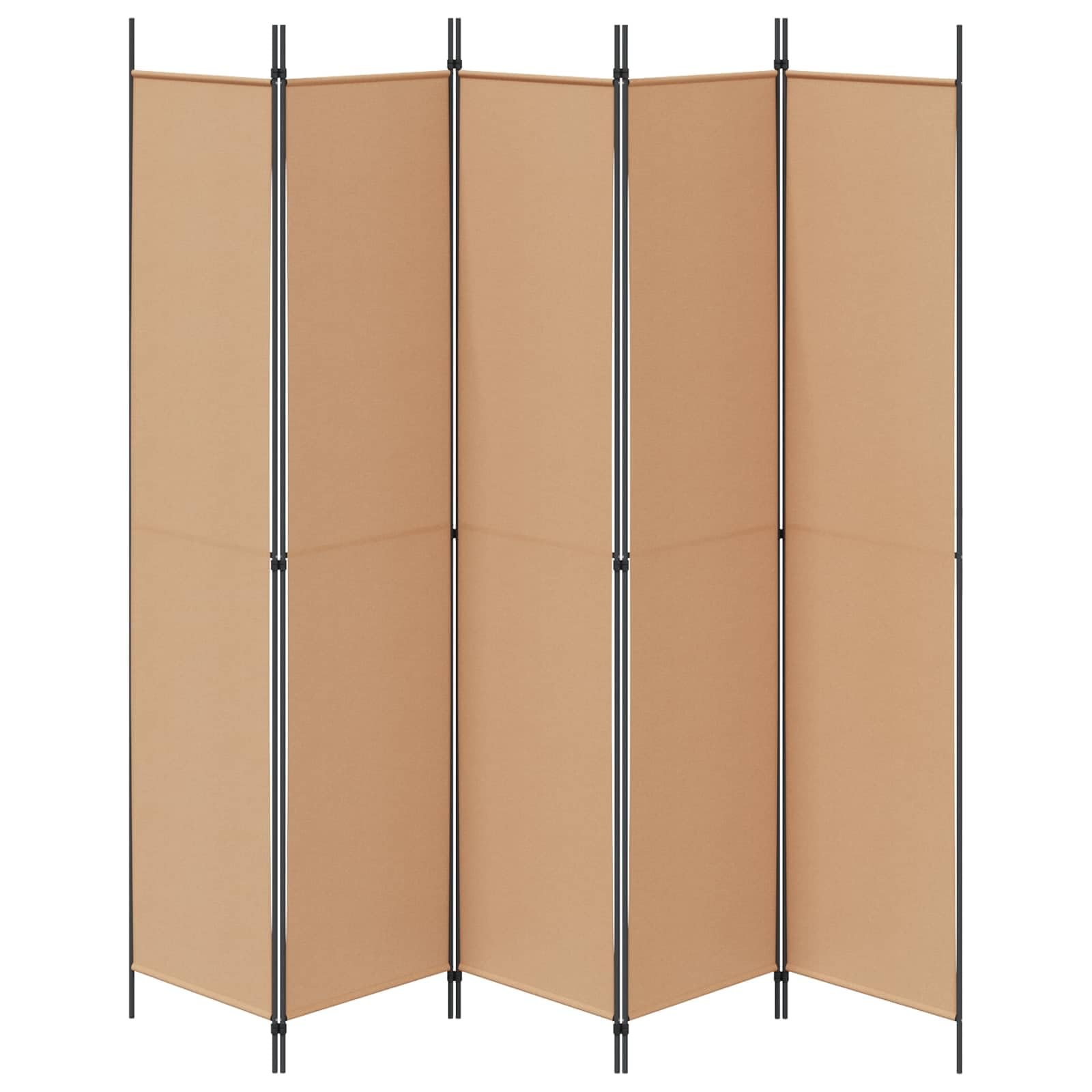 Paravent 5 pièces beige 250 x 220 cm tissu pliable brise-vue polyvalent pour salon, chambre à coucher, bureau, jardin, balcon, intérieur et extérieur, séparation, opaque, léger
