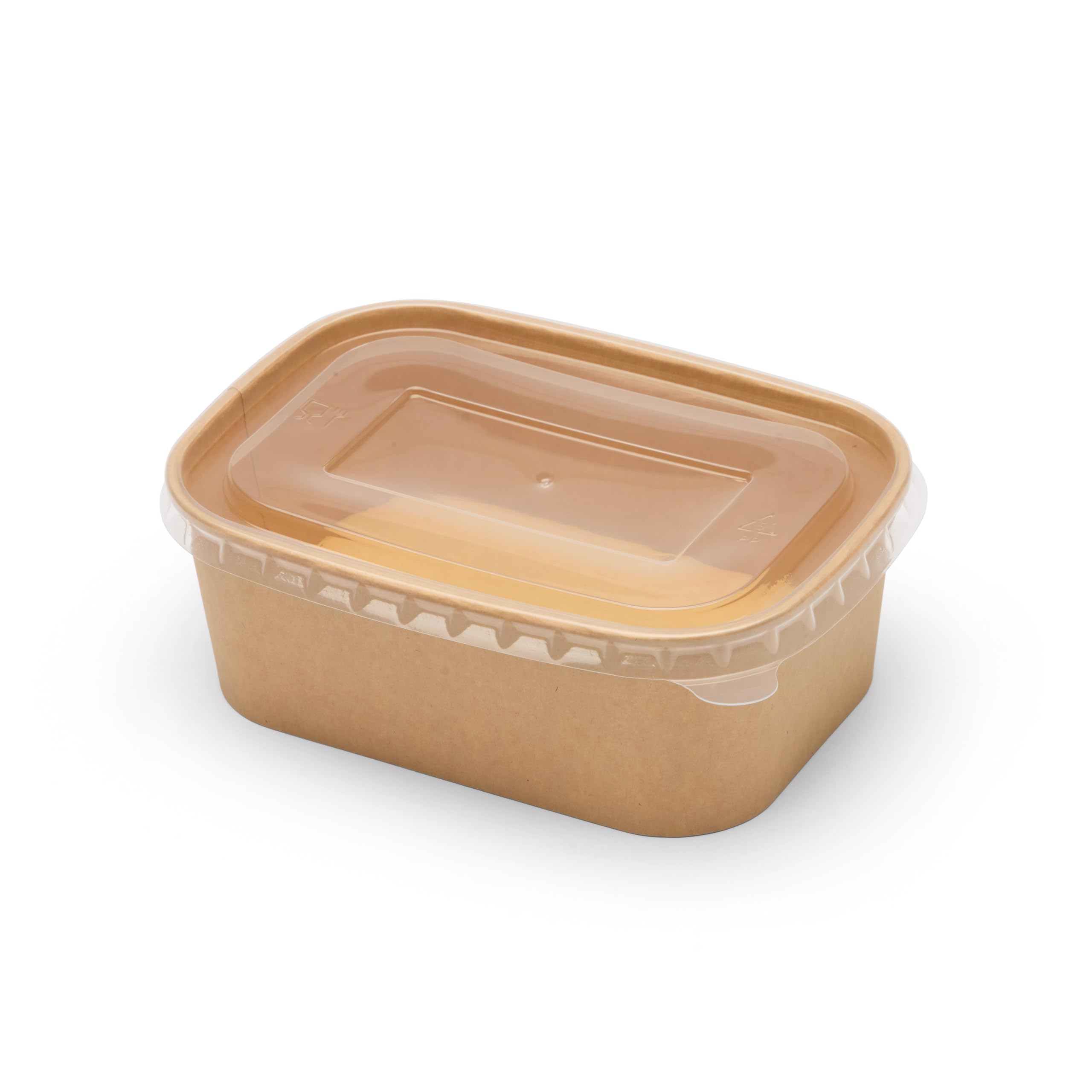 London Coffee Cups Brown 750Ml Kraft Rectangular Food Prep Containers With Lids - Take Away, Hot Food, Meal Prep, Kraft Food Prep Containers With Lids For Restaurants, Cafés, Homes, Eco-Friendly Packaging (300)