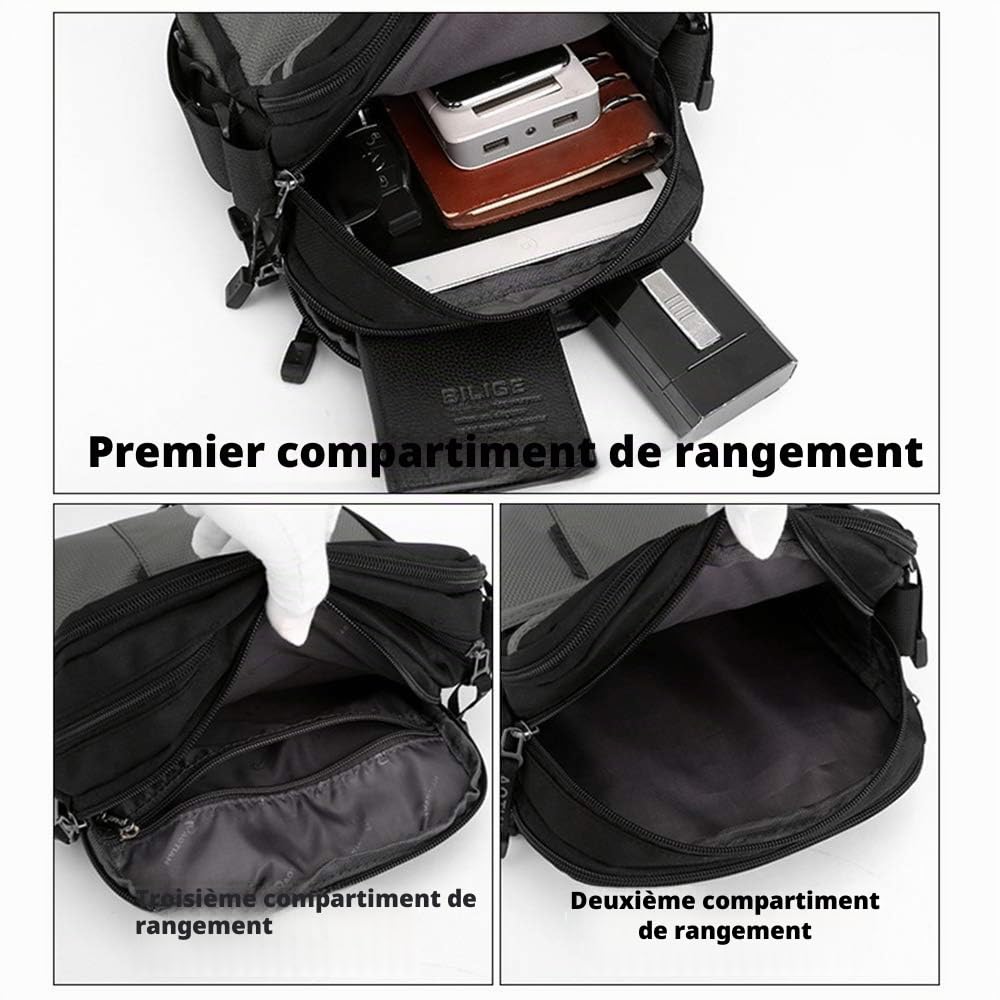 SPAHER Sacoche Homme Sac a Main Homme Sacs D'épaule Sac Bandouliere Hommes en Nylon Sacoche Besace Messenger Bag Sac d'affaires Crossbody Sac de Voyage Travail et Scolaire